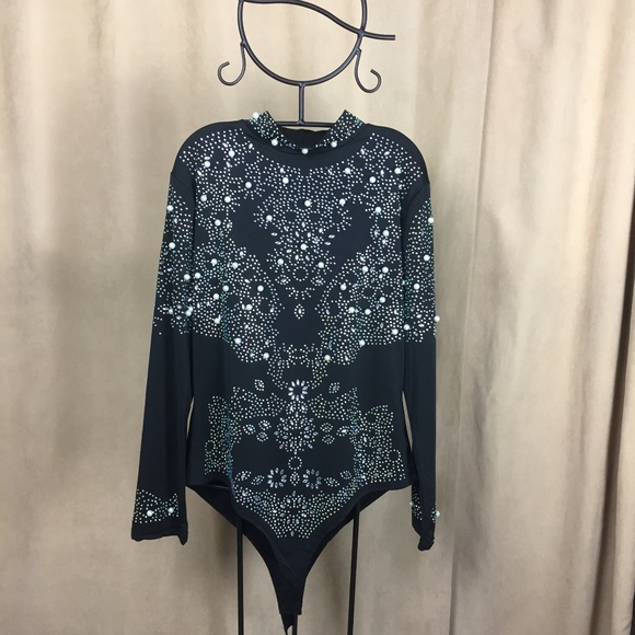 Pearl & Embellished Body Suit 2X - Picture 5 of 16